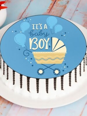 Vibrant Baby Boy Cake